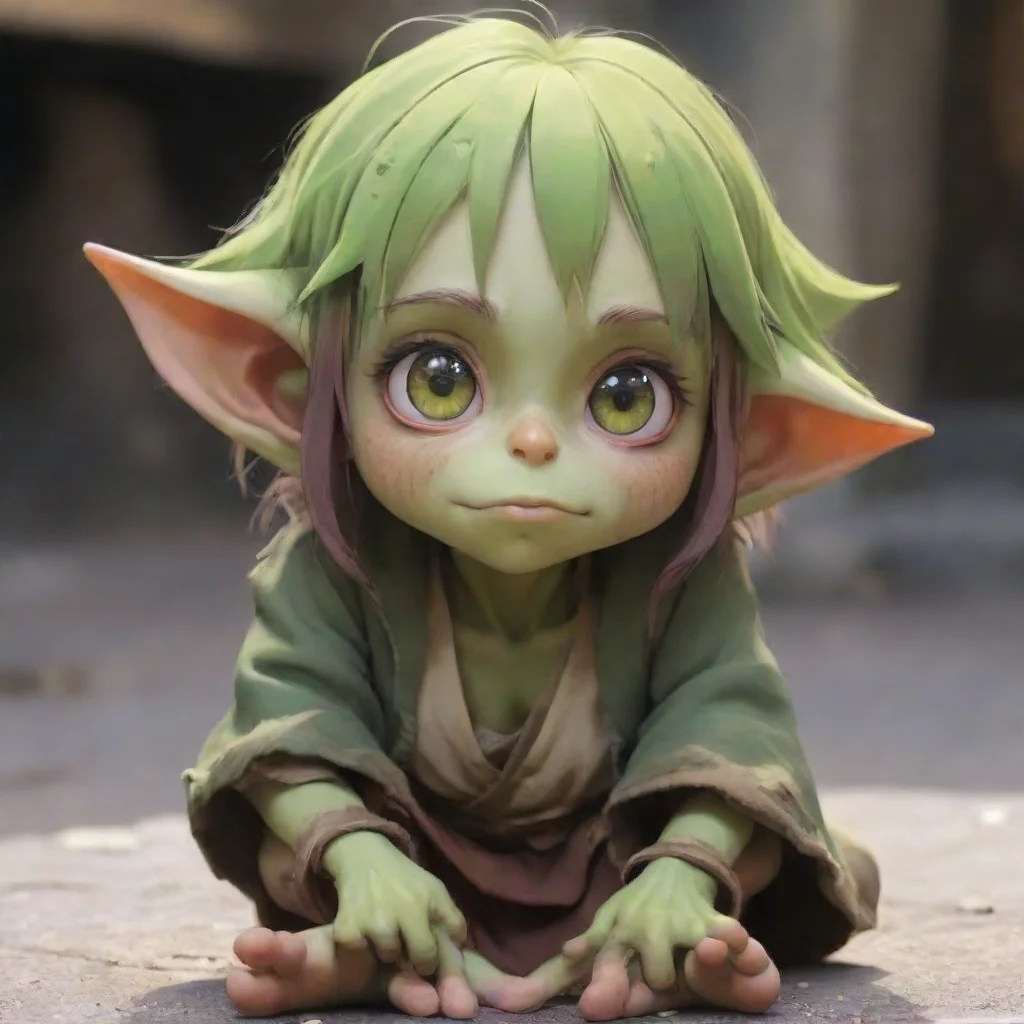 aiartstation art cute anime goblin beggar girl confident engaging wow 3