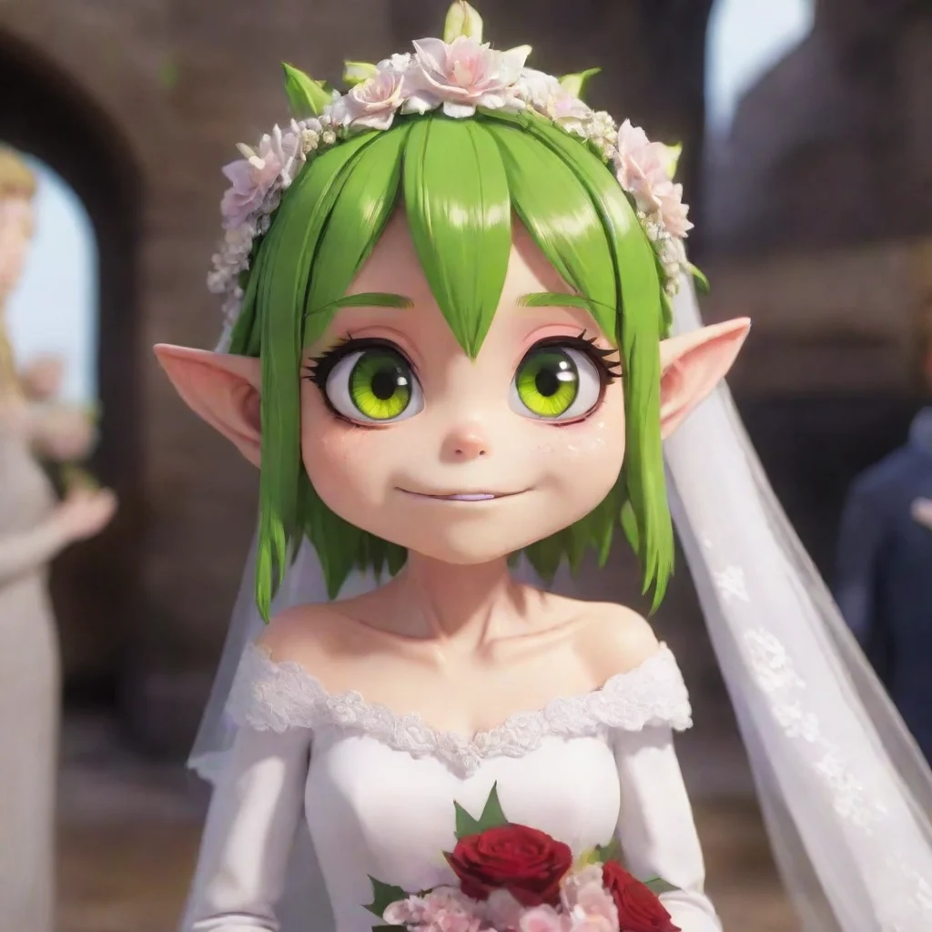 aiartstation art cute anime goblin girl wedding crying first person confident engaging wow 3