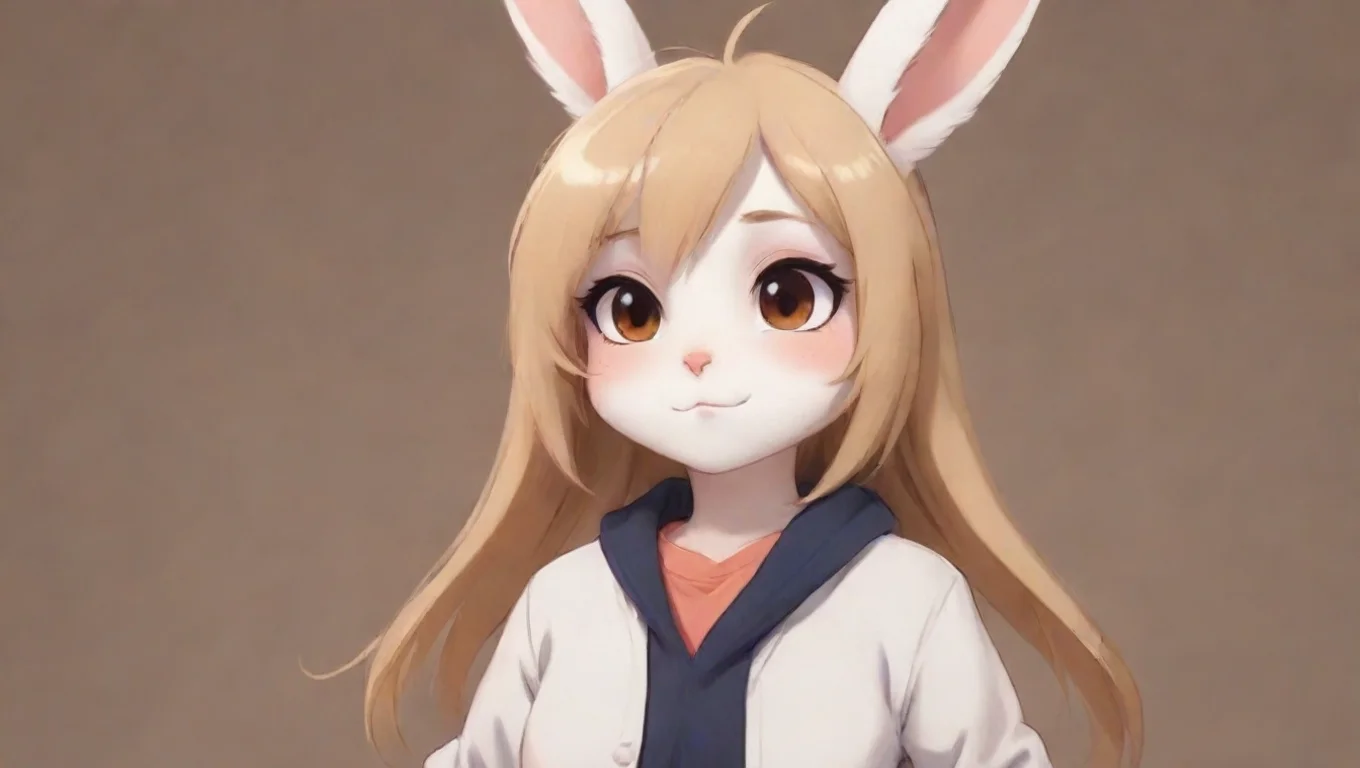 aiartstation art cute anthro furry tomboy rabbit woman who loves humans cartoon anime style confident engaging wow 3 widescreen