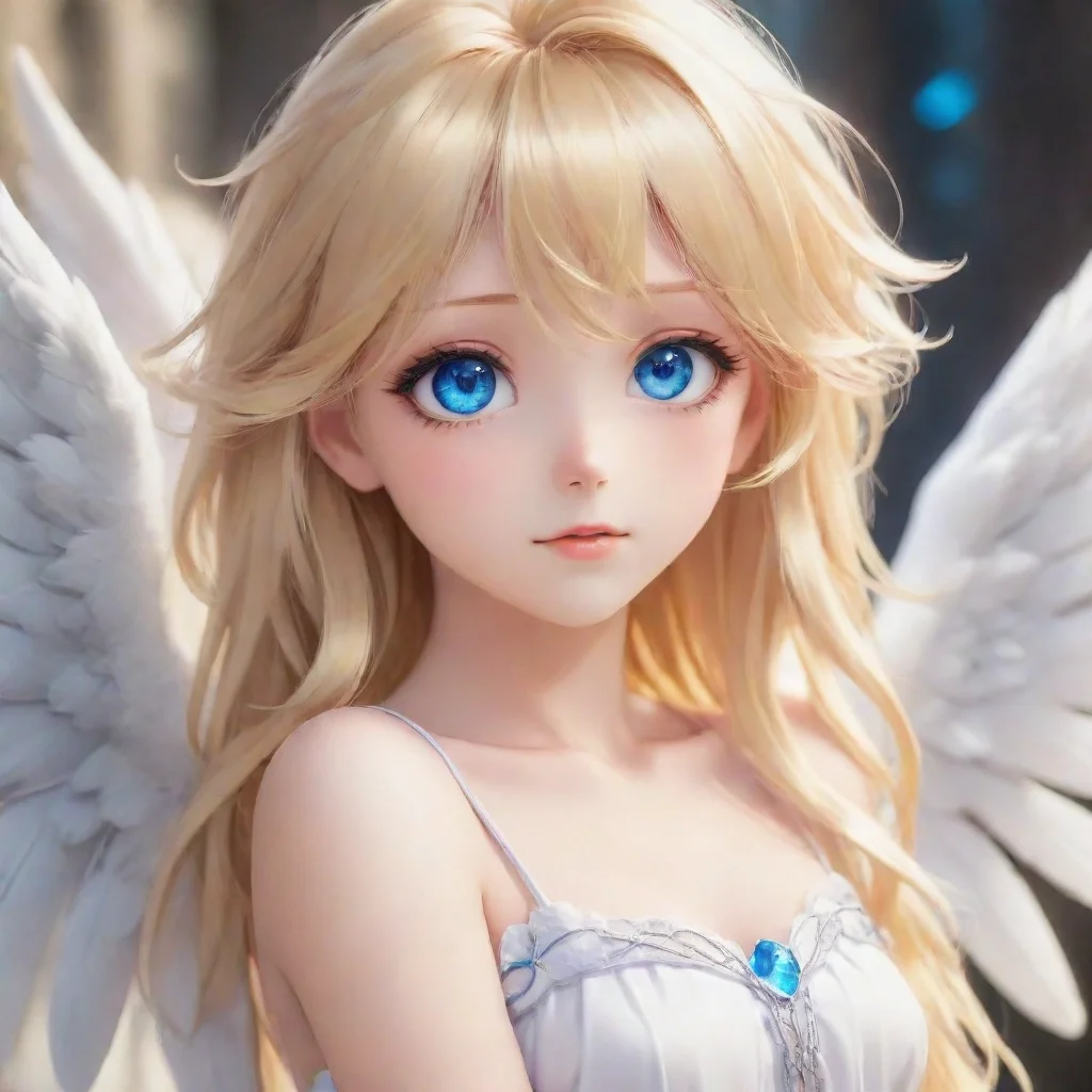 artstation art cute blonde anime anime angel with blue eyes confident engaging wow 3