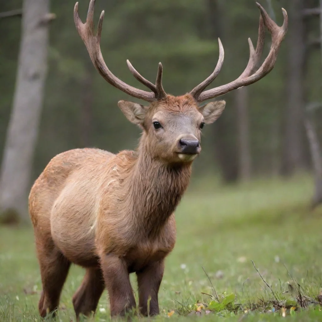 aiartstation art cute elk pics confident engaging wow 3