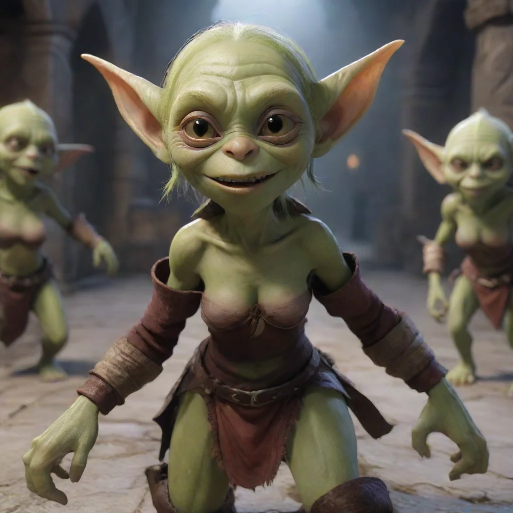 aiartstation art cute female goblin harem first person confident engaging wow 3