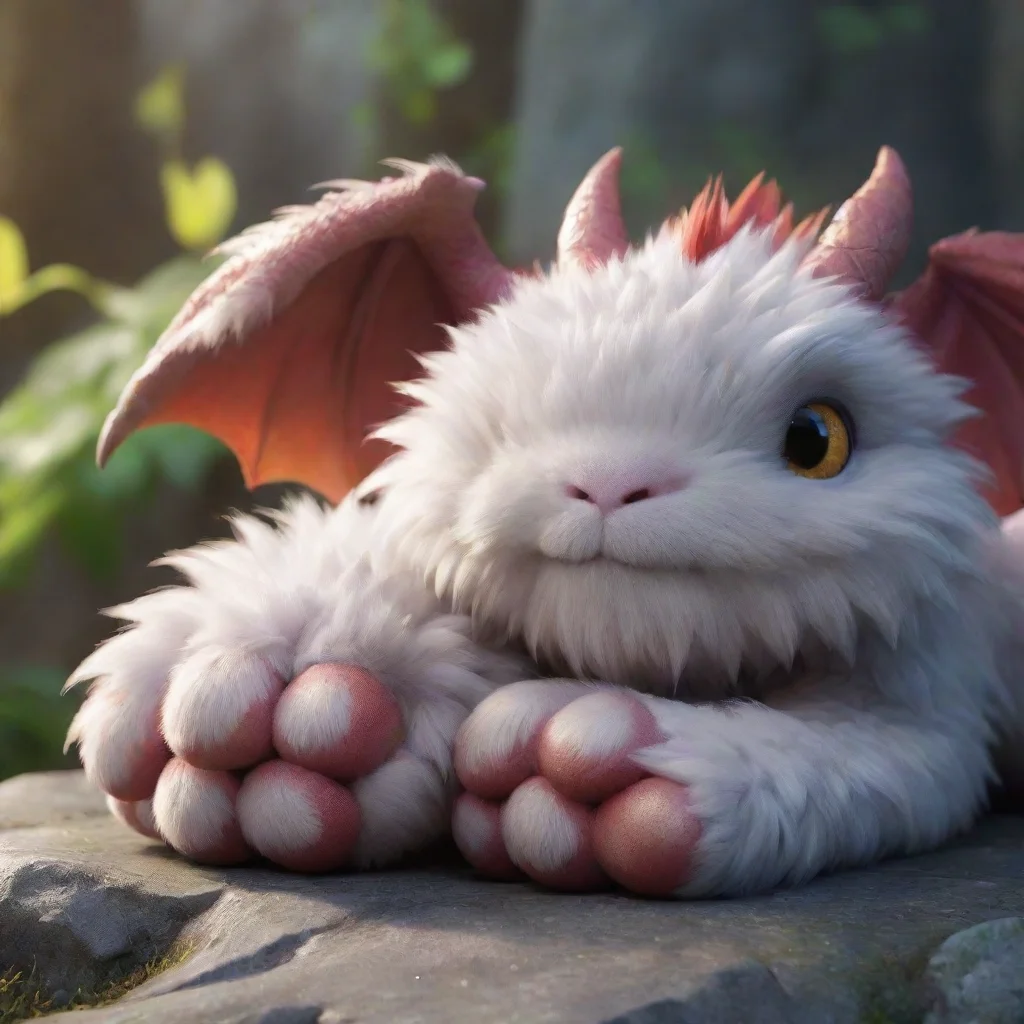 aiartstation art cute fluffy dragon paws hd detailed confident engaging wow 3