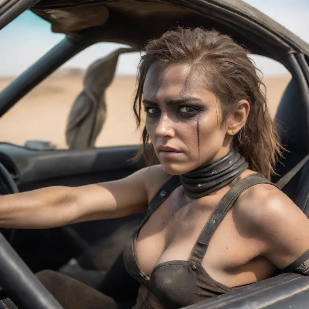 aiartstation art cute mad max woman seductive on car first person confident engaging wow 3