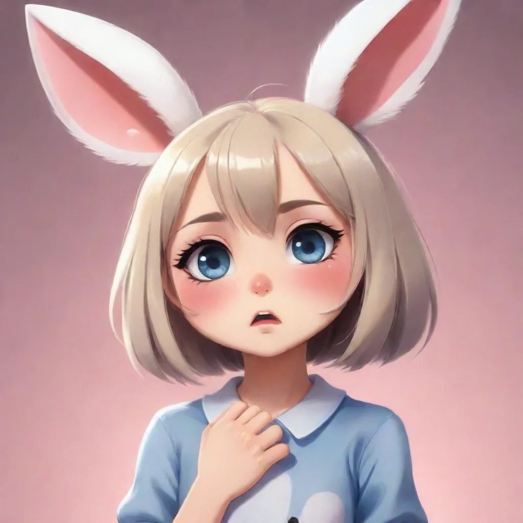 aiartstation art cute sad crying cartoon anthropomorphized bunny girl looking at viewer propaganda poster hd confident engaging wow 3