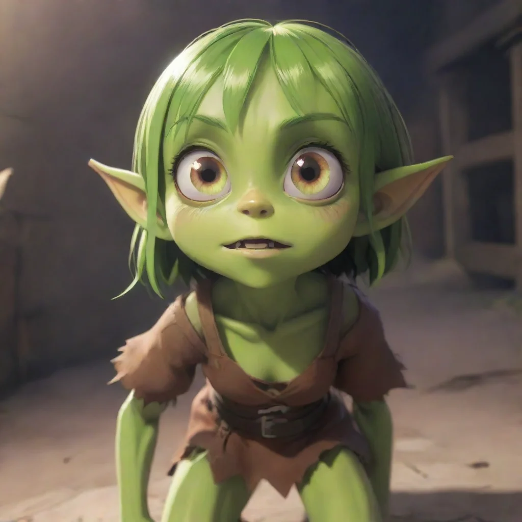 aiartstation art cute scared goblin girl slave first person anime style confident engaging wow 3