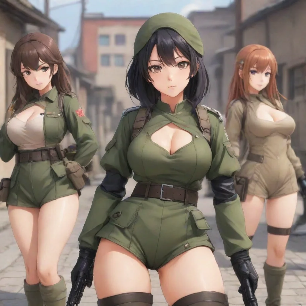 aiartstation art cute soldier women harem first person anime style confident engaging wow 3