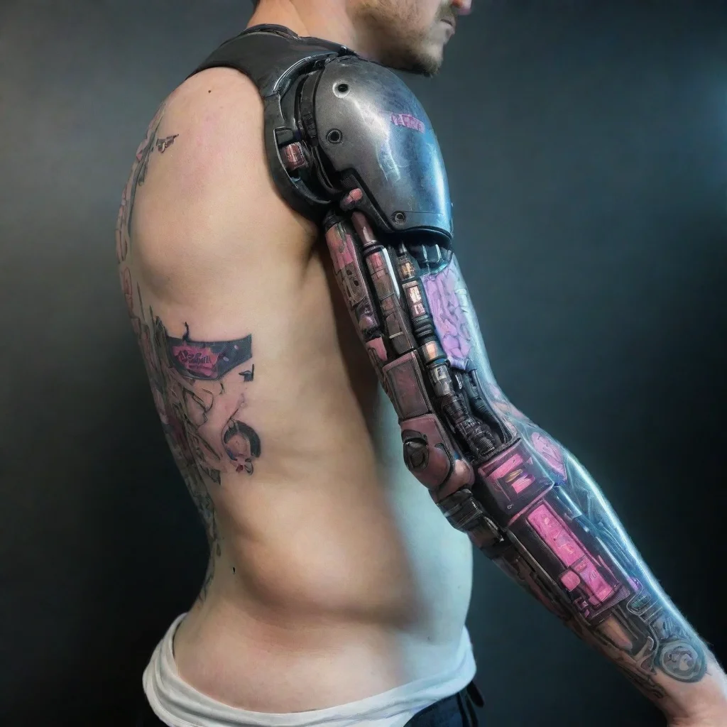 artstation art cyberpunk cut off arm confident engaging wow 3