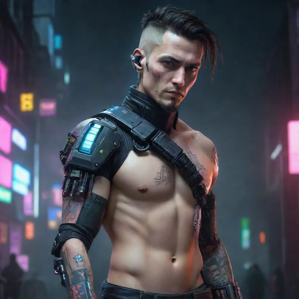 artstation art cyberpunk one arm confident engaging wow 3