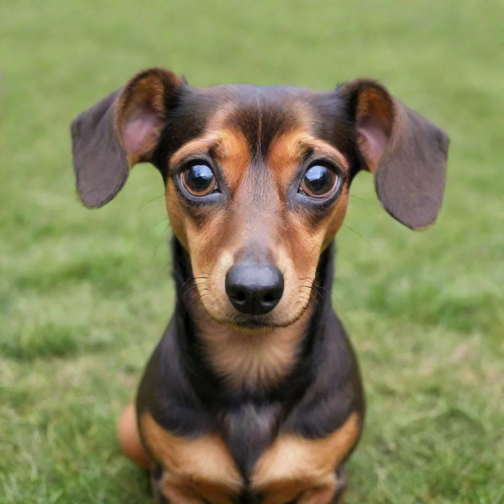 artstation art dachshund with raised eyebrows confident engaging wow 3