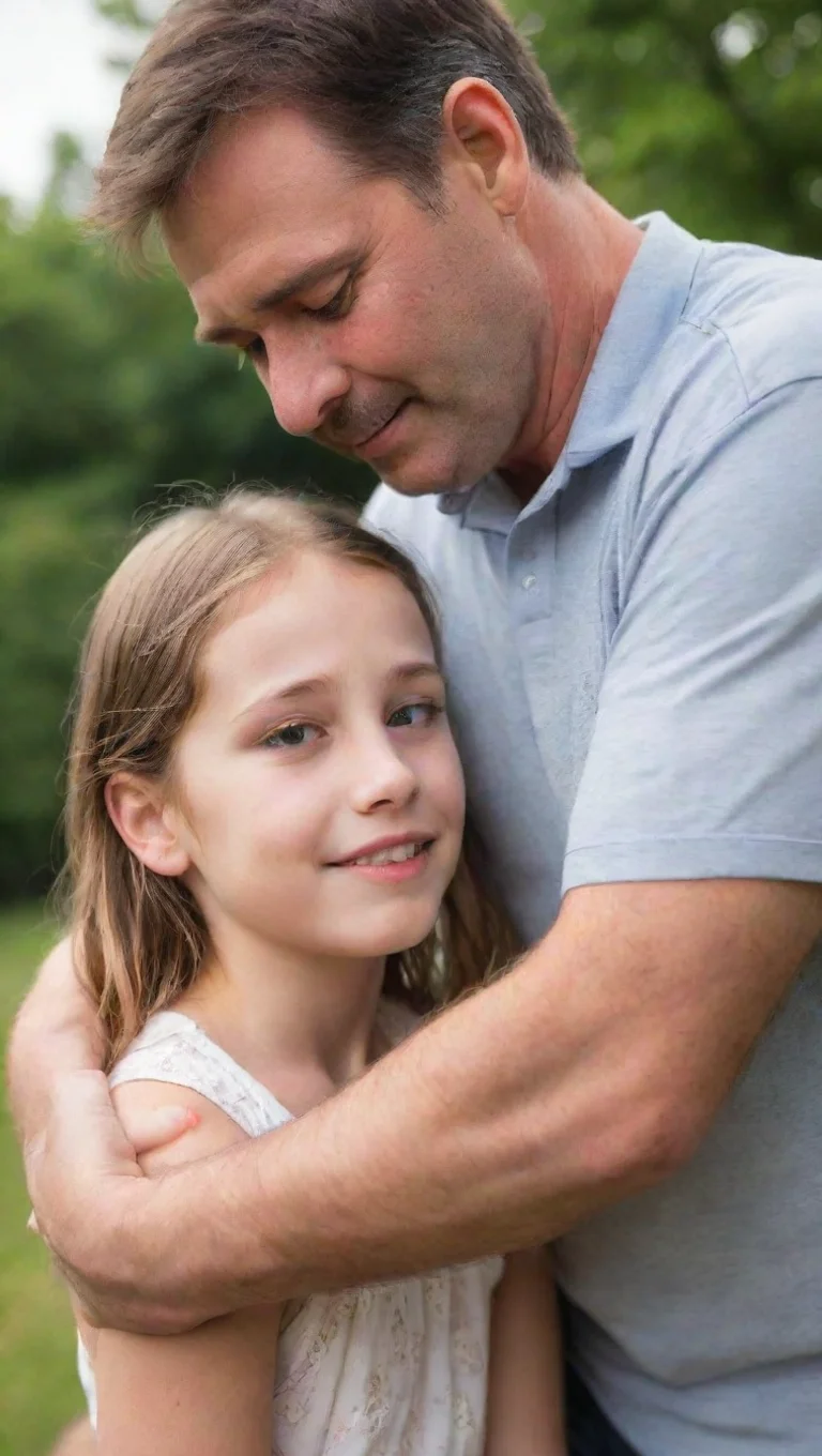 artstation art dad caresses daughter confident engaging wow 3 tall