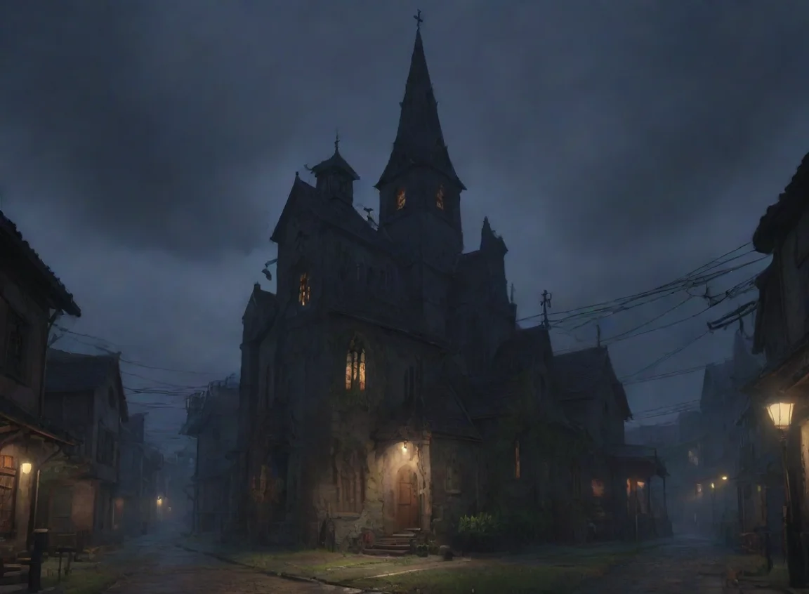 aiartstation art dark horror town with church anime ghibli hd aesthetic  confident engaging wow 3 landscape43