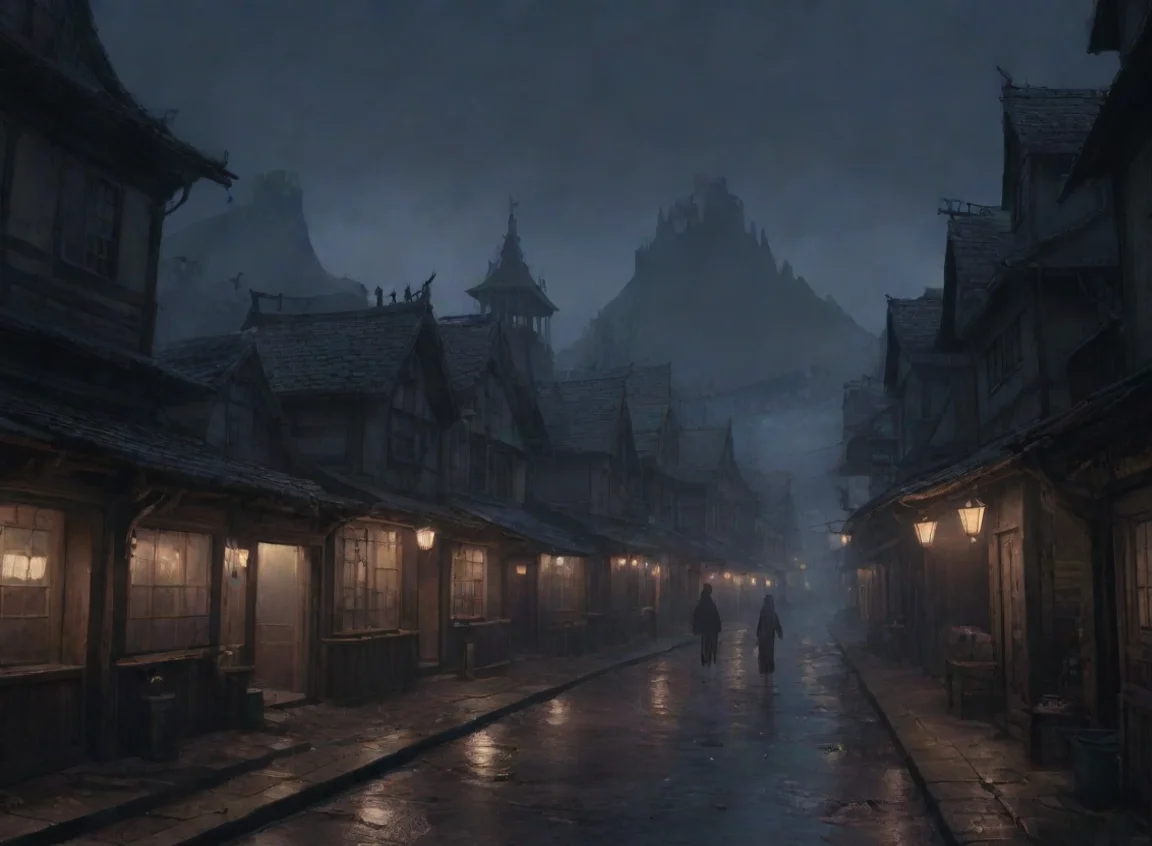 aiartstation art dark horror town with port 1800s anime ghibli hd aesthetic  confident engaging wow 3 landscape43