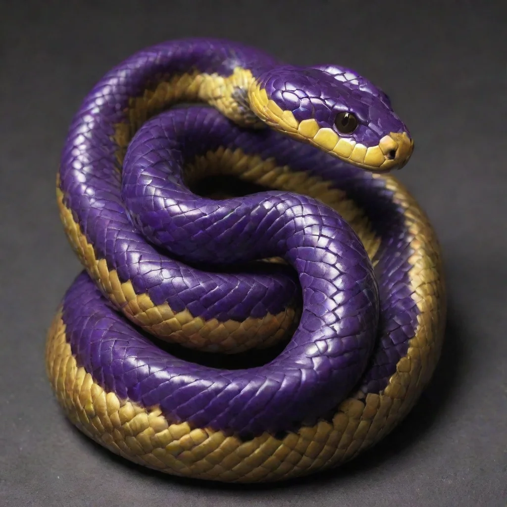 aiartstation art dark purple and gold snake confident engaging wow 3