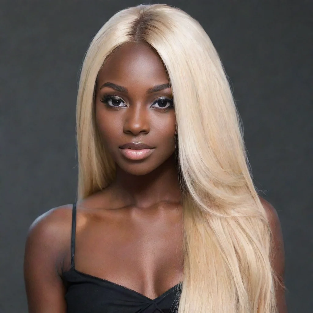 aiartstation art dark skin long blonde hair confident engaging wow 3