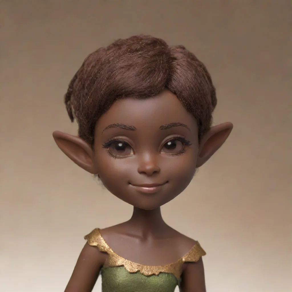 aiartstation art dark skinned elf short brown hair confident engaging wow 3