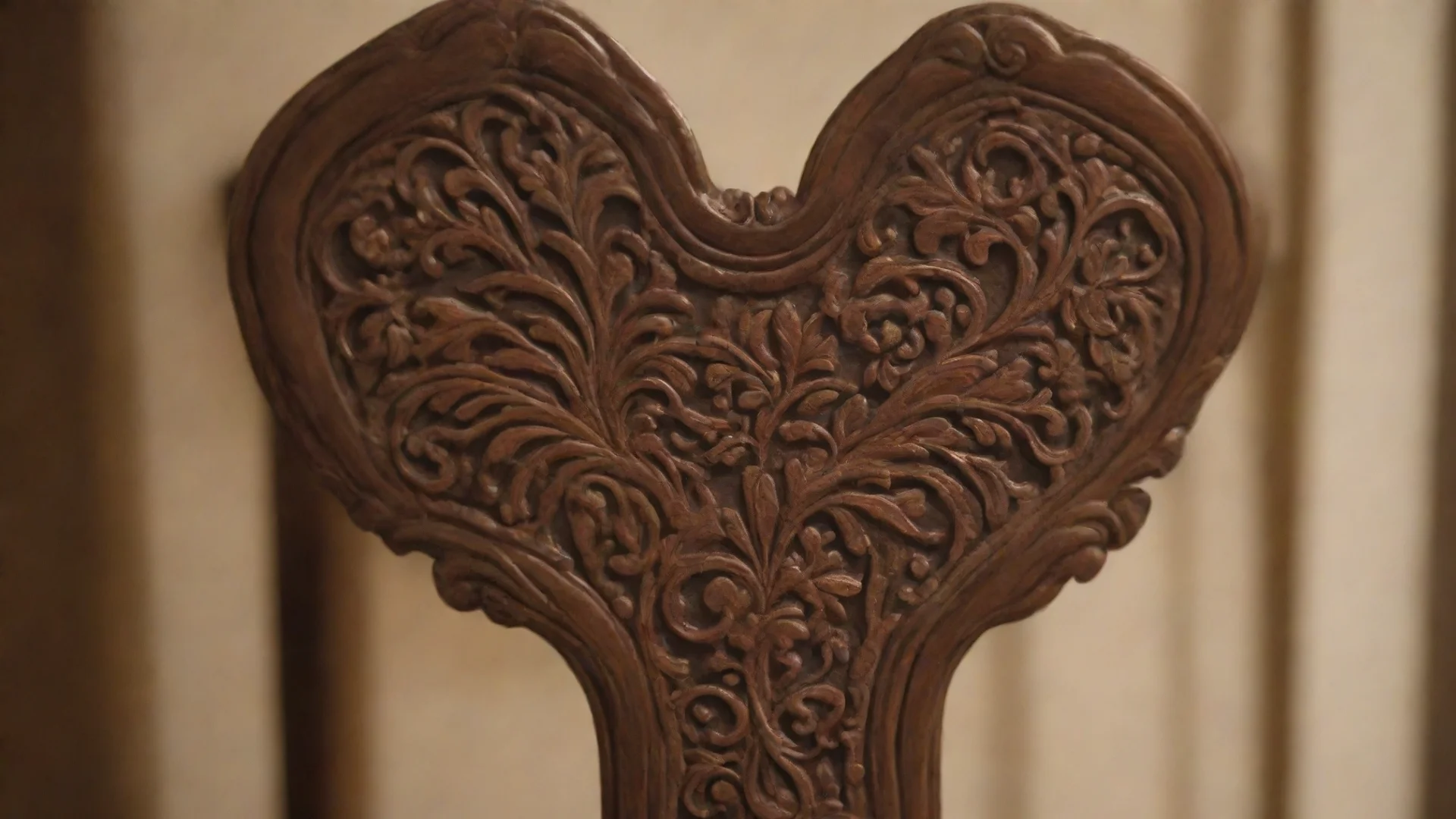 aiartstation art detail view of a decorated chair back dark brown at the edge blurred with high craftsmanship confident engaging wow 3 hdwidescreen