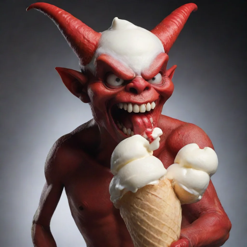 aiartstation art devil licking a vanilla icecream cone confident engaging wow 3