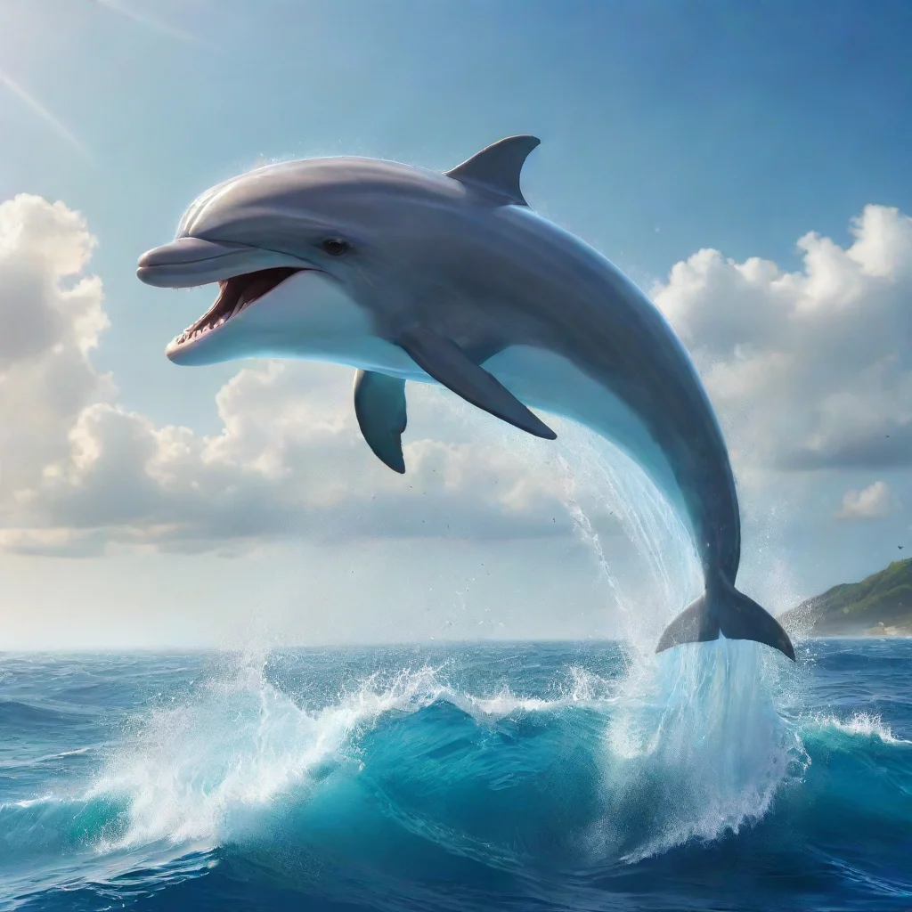 aiartstation art dolphin with lazer guns on it jumping out of the ocean hd artstation art confident engaging wow 3