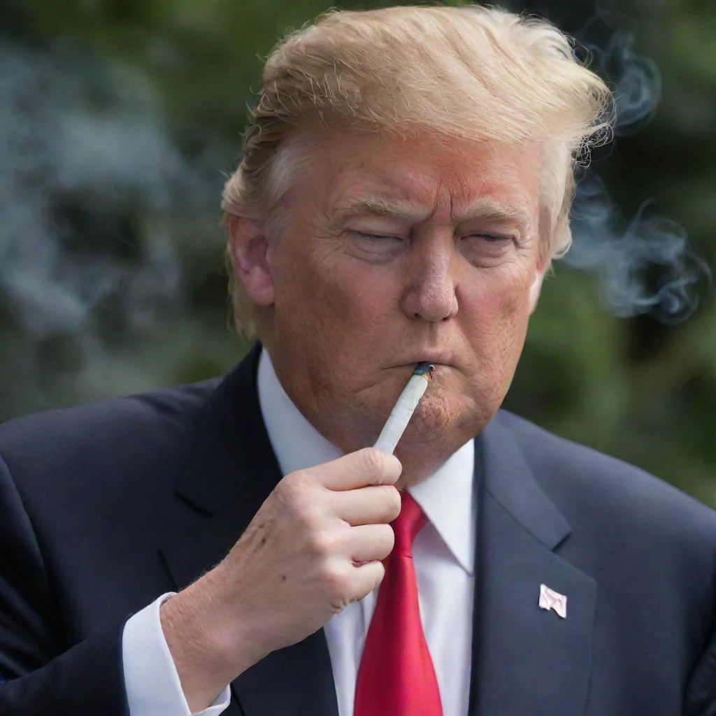 aiartstation art donald trump smoking confident engaging wow 3