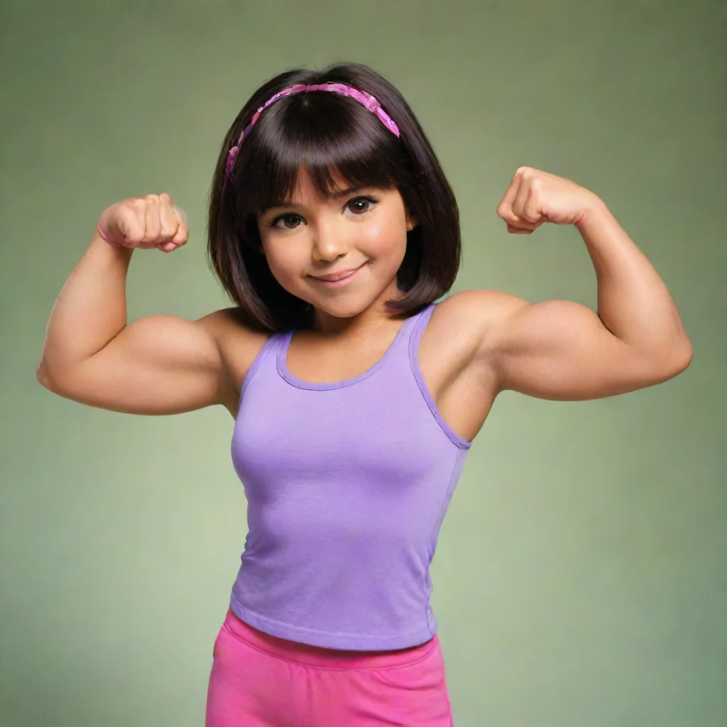 aiartstation art dora the explorer biceps flex confident engaging wow 3