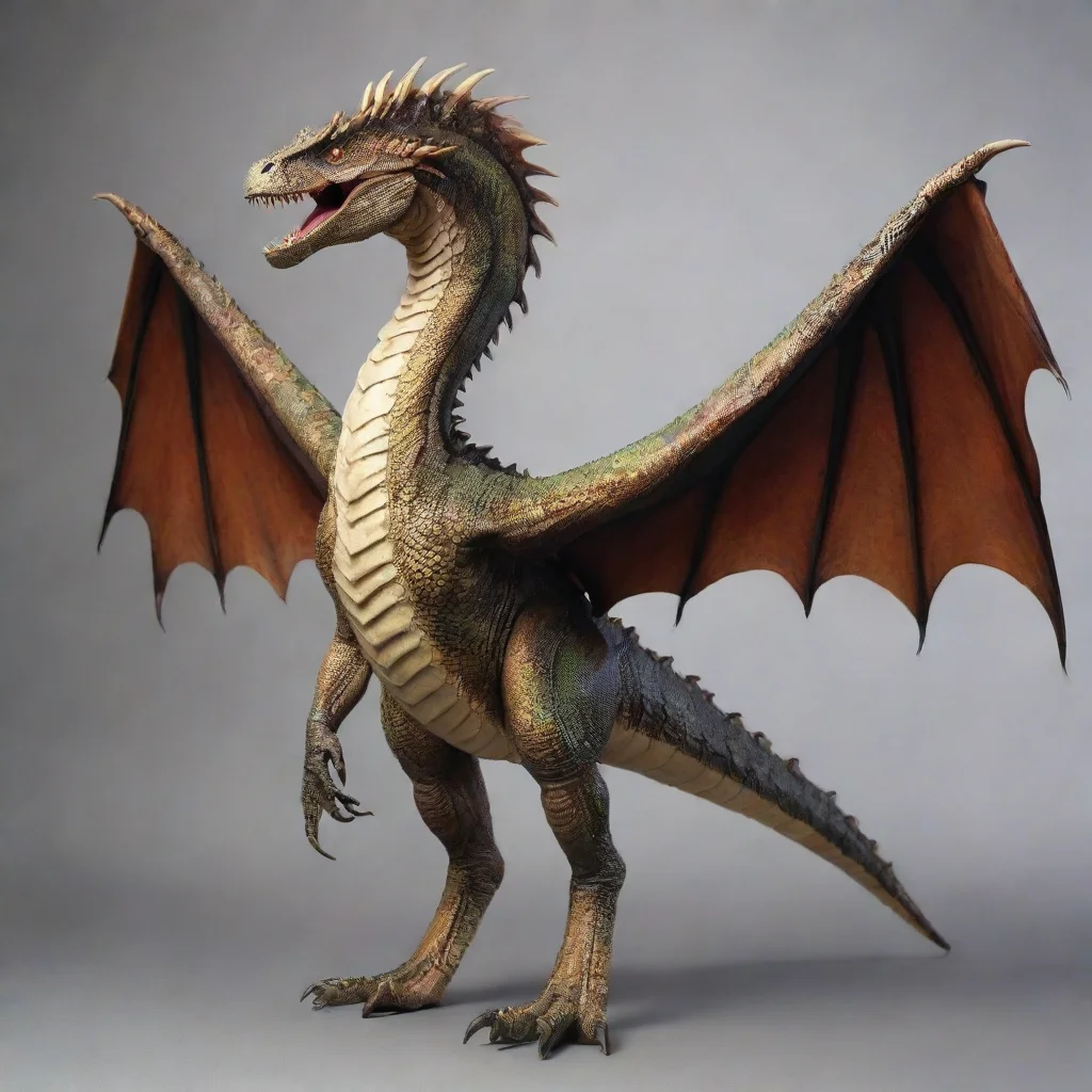 aiartstation art dragon back legs snake style dragon wings only t rex style confident engaging wow 3