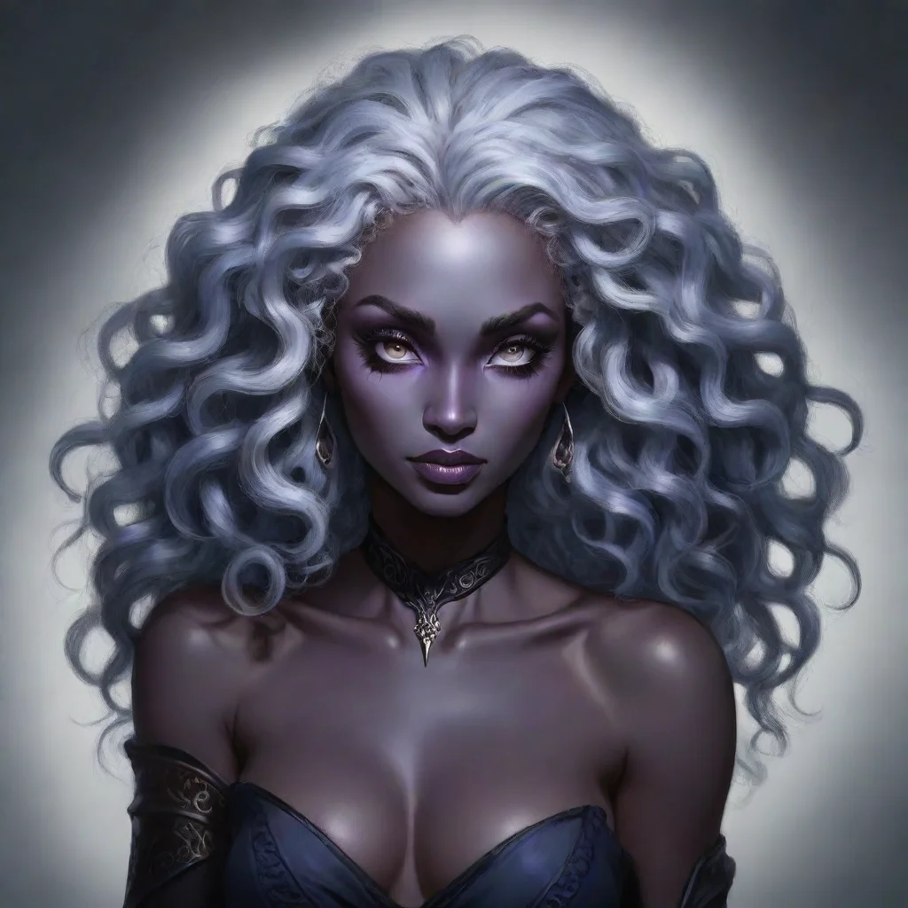 aiartstation art drow with curly hair confident engaging wow 3