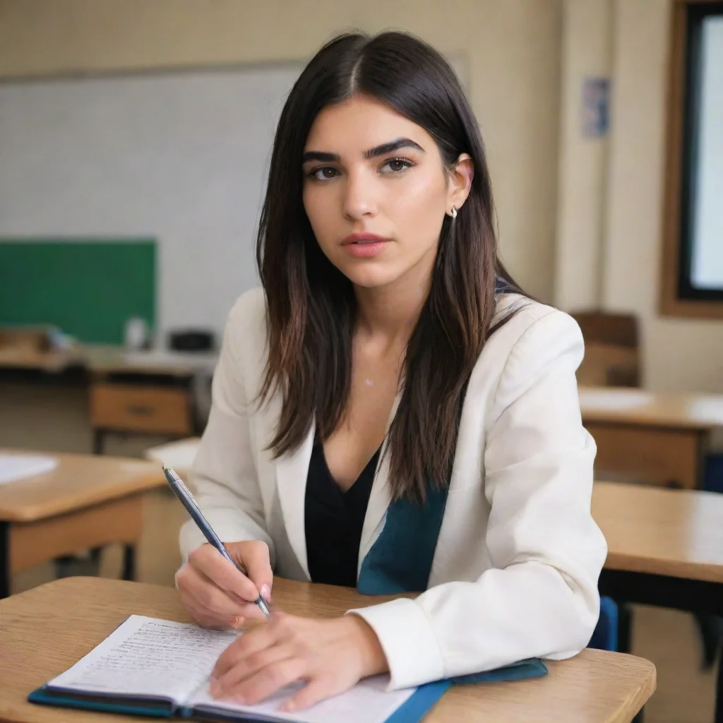 aiartstation art dua lipa as a teacher confident engaging wow 3
