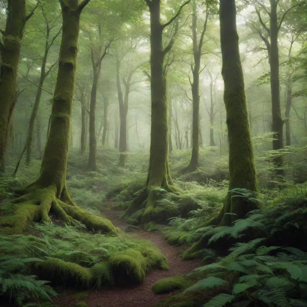 aiartstation art eery light green lush forest cinematic fantasy confident engaging wow 3