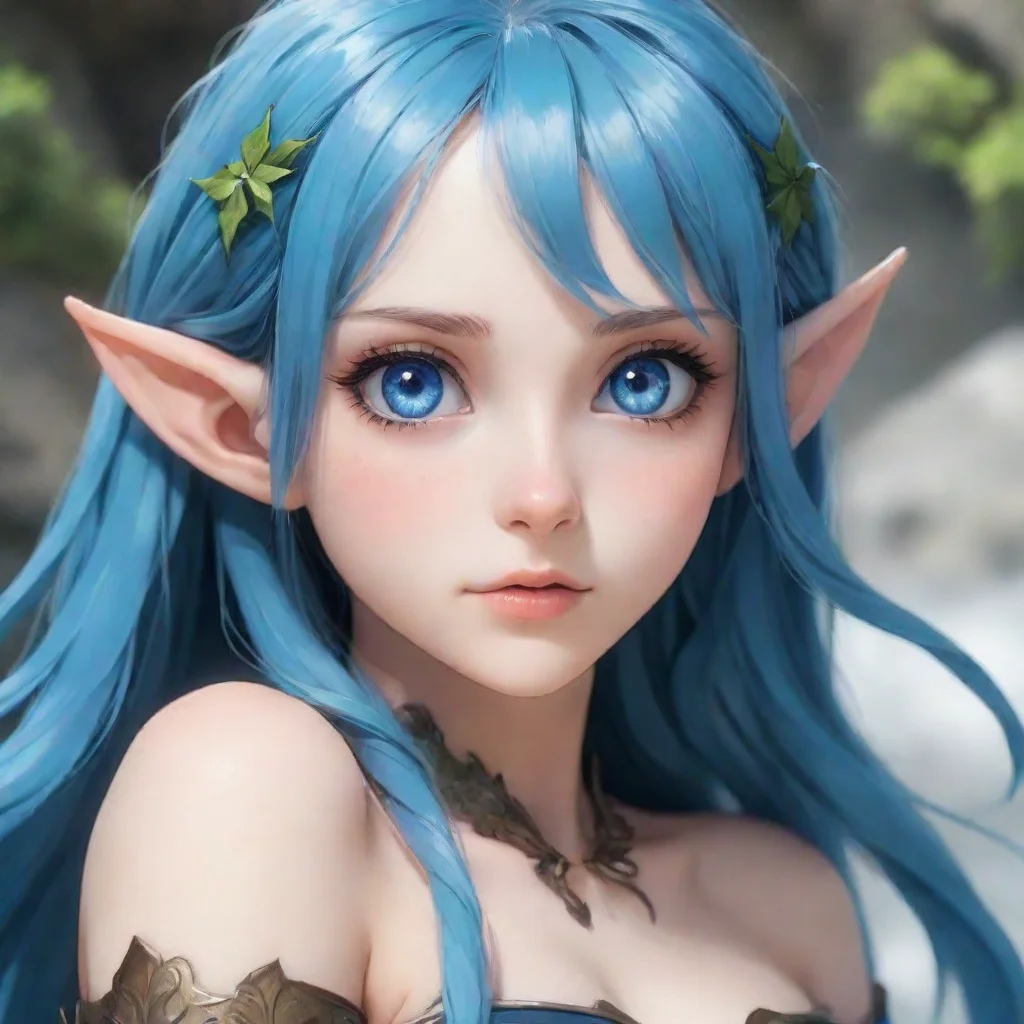 aiartstation art elf girl with blue eyes and drown hair anime confident engaging wow 3