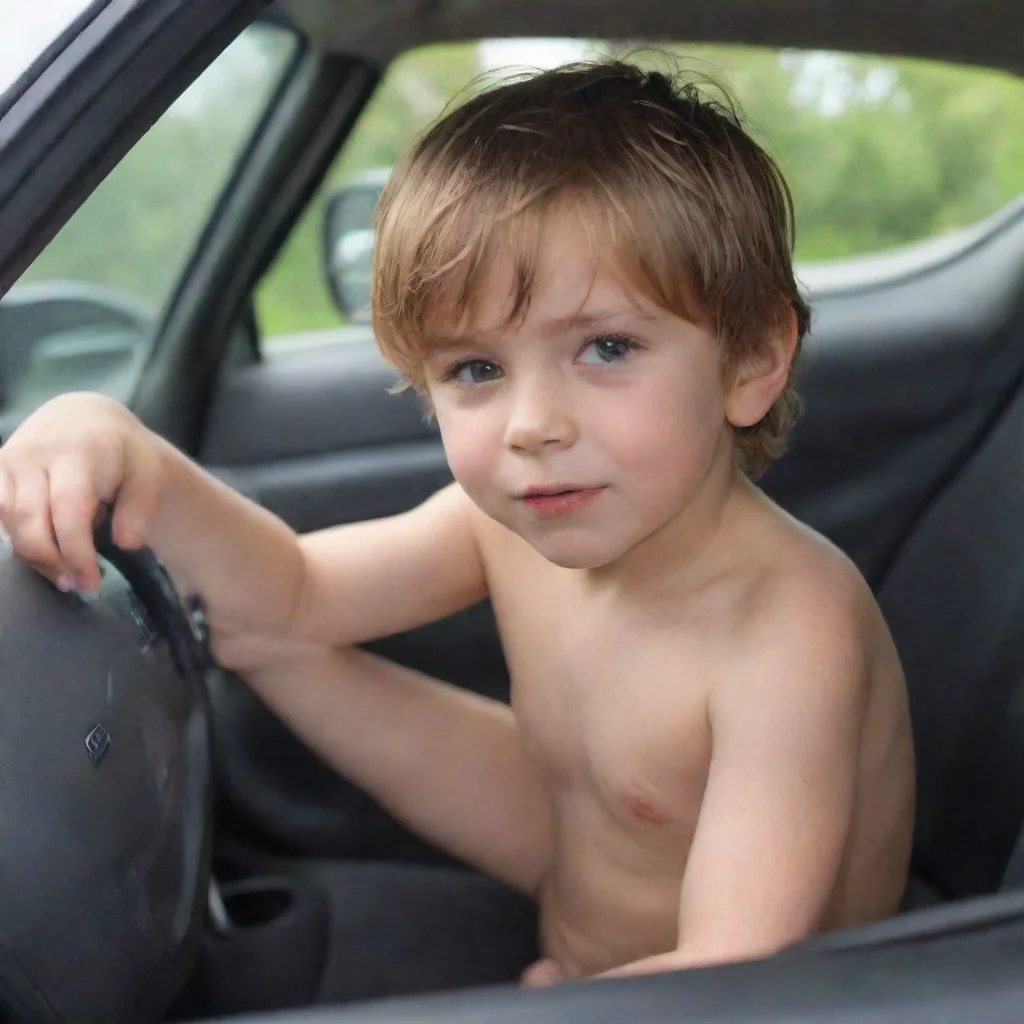 artstation art enfant nu dans une voiture confident engaging wow 3