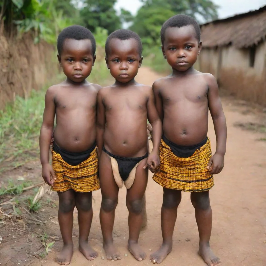 aiartstation art enfants nue noire tenue traditionnelle congolaise confident engaging wow 3