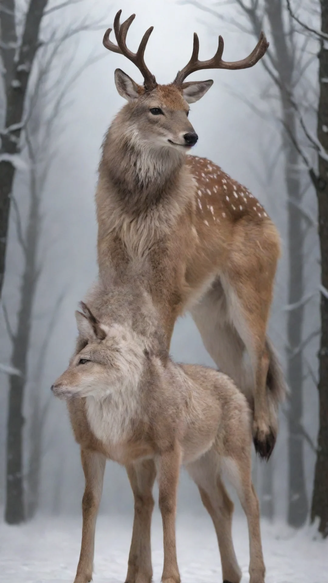 aiartstation art eom furry deer and wolf hybrid confident engaging wow 3 hdtall
