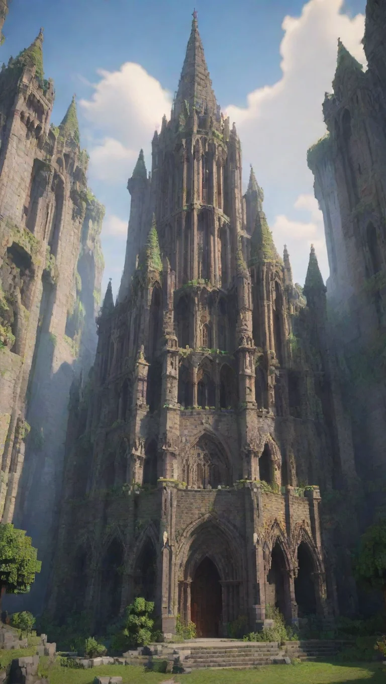 aiartstation art epic minecraft cathedral tower fortress hd castle confident engaging wow 3 tall
