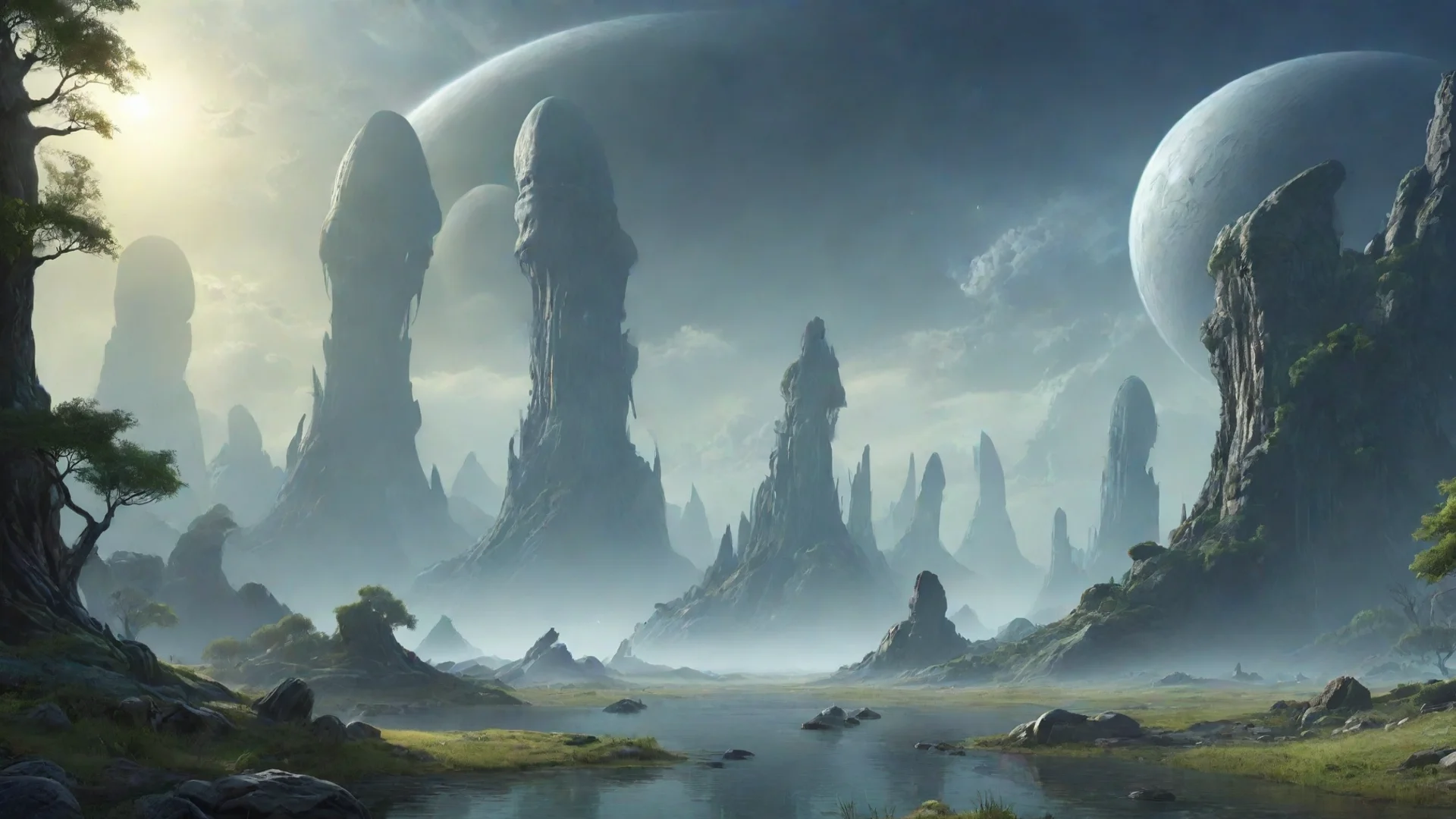 aiartstation art epic peacefulness tranquil alien environment hd beauty artstation best  confident engaging wow 3 wide
