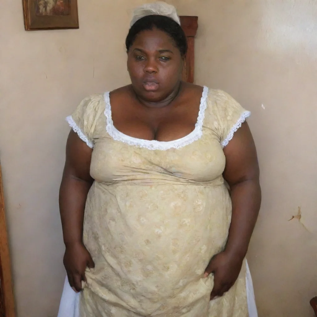 aiartstation art extremely obese african housemaid confident engaging wow 3