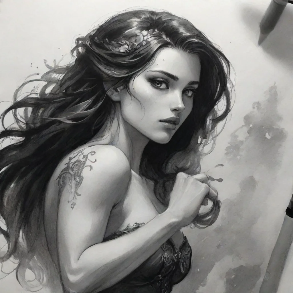 artstation art fantastic romantic fantasy art ink drawing confident engaging wow 3