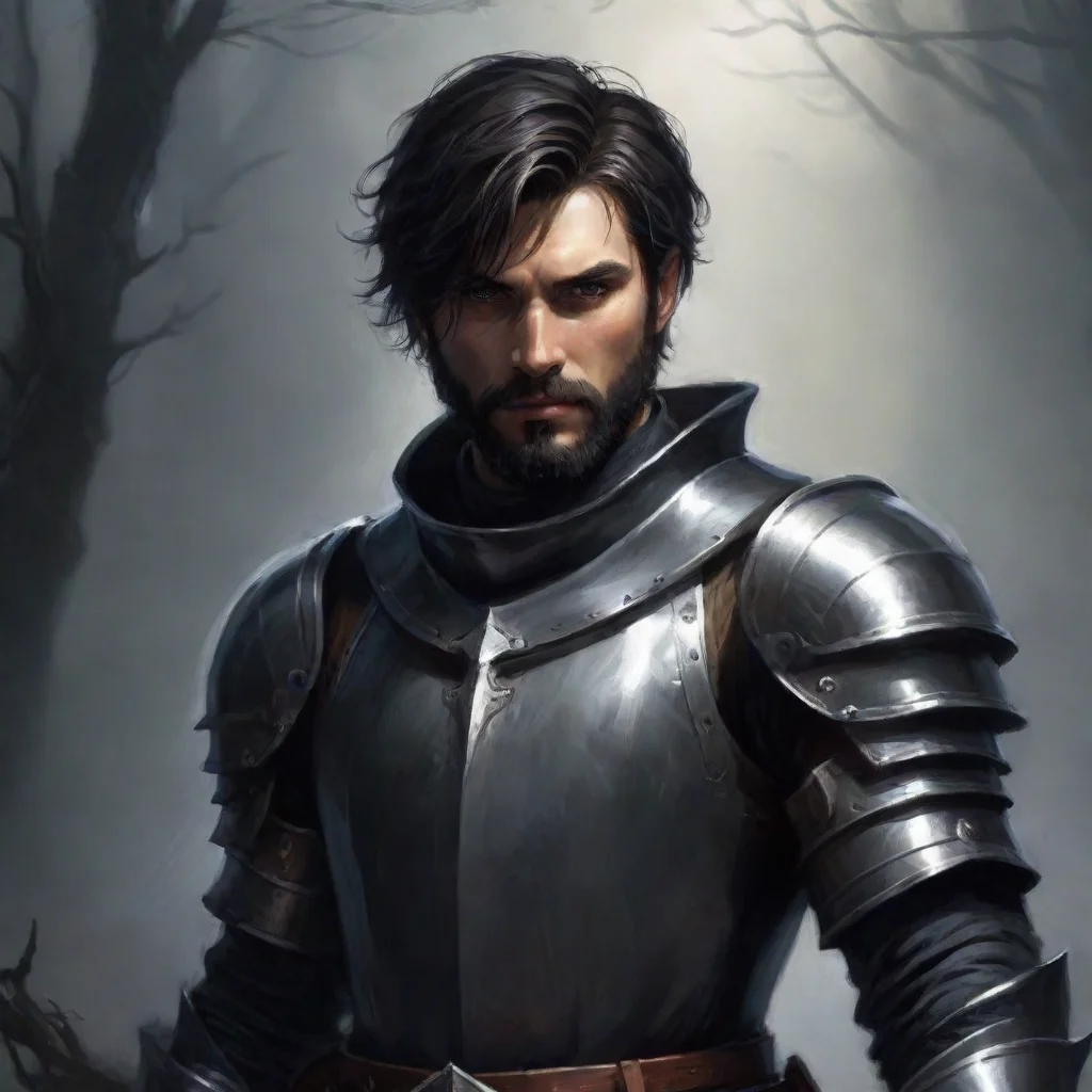 aiartstation art fantasy art knight dark hair short hair beard confident engaging wow 3