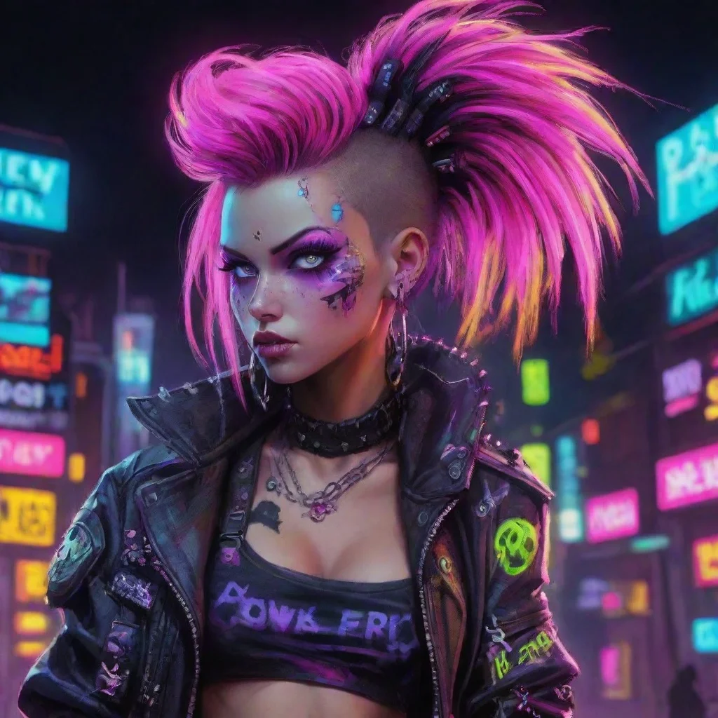 aiartstation art fantasy art neon punk neon punk confident engaging wow 3