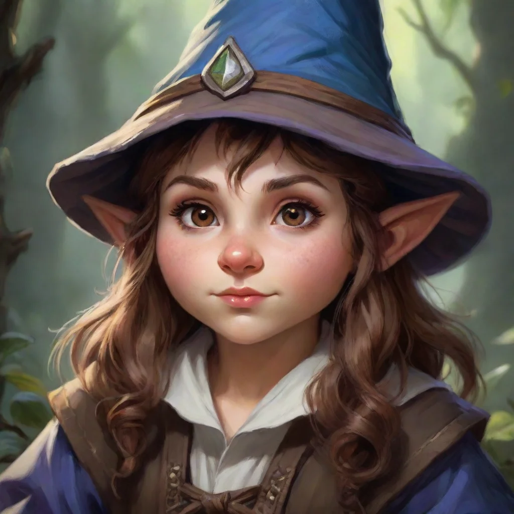 aiartstation art fantasy art of a gnomish mage with brown hair and brown eyes confident engaging wow 3