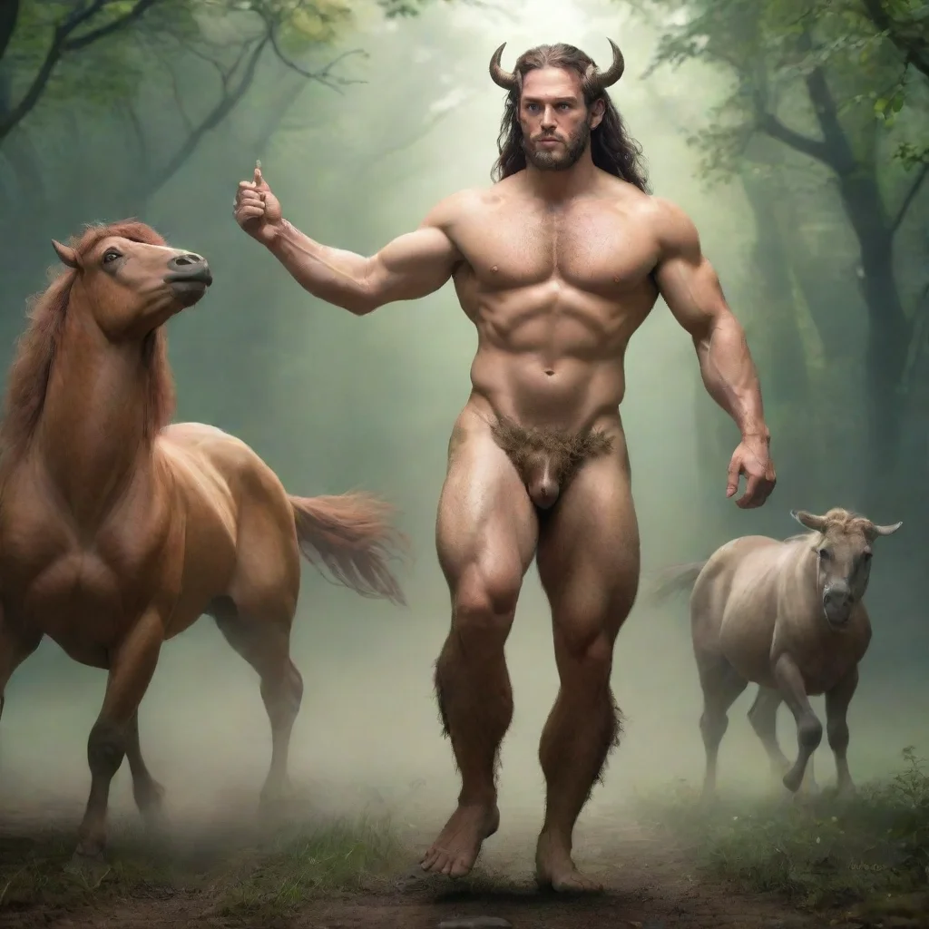 aiartstation art fantasy transformation of human turning into centaur confident engaging wow 3