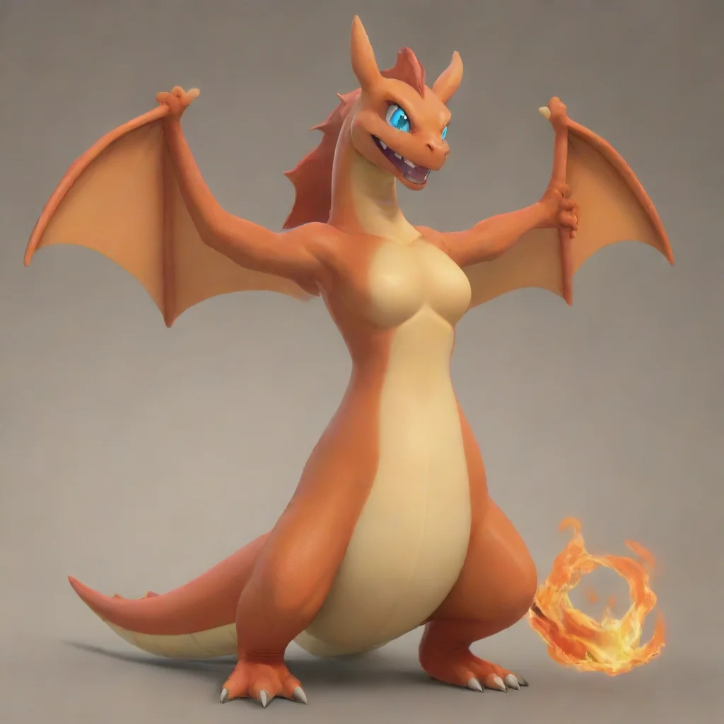 aiartstation art female charizard  confident engaging wow 3