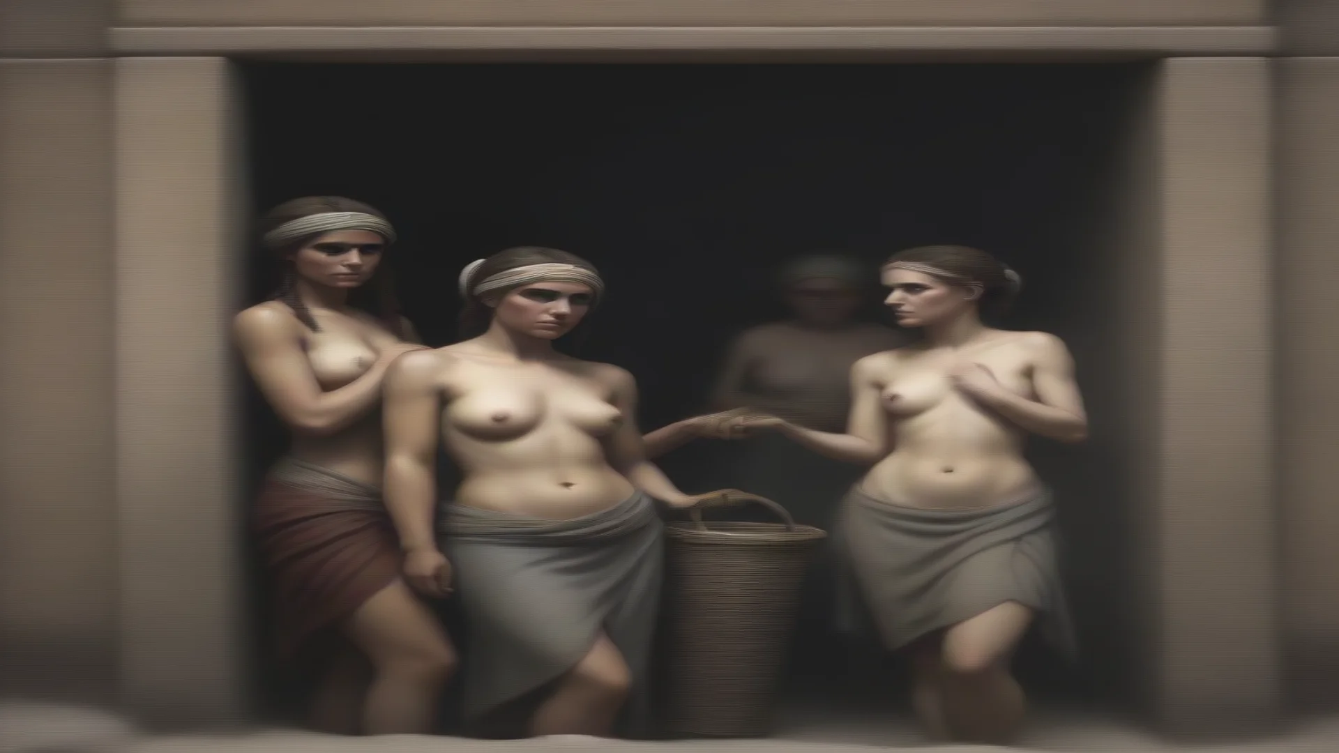 aiartstation art female slaves for sale on roman market confident engaging wow 3 wide