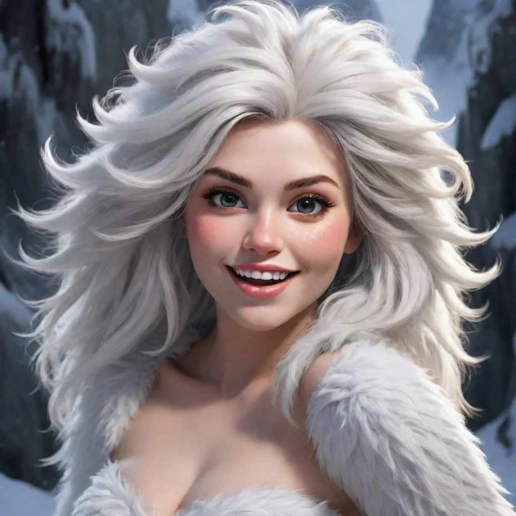 aiartstation art female yeti happy seductive confident engaging wow 3