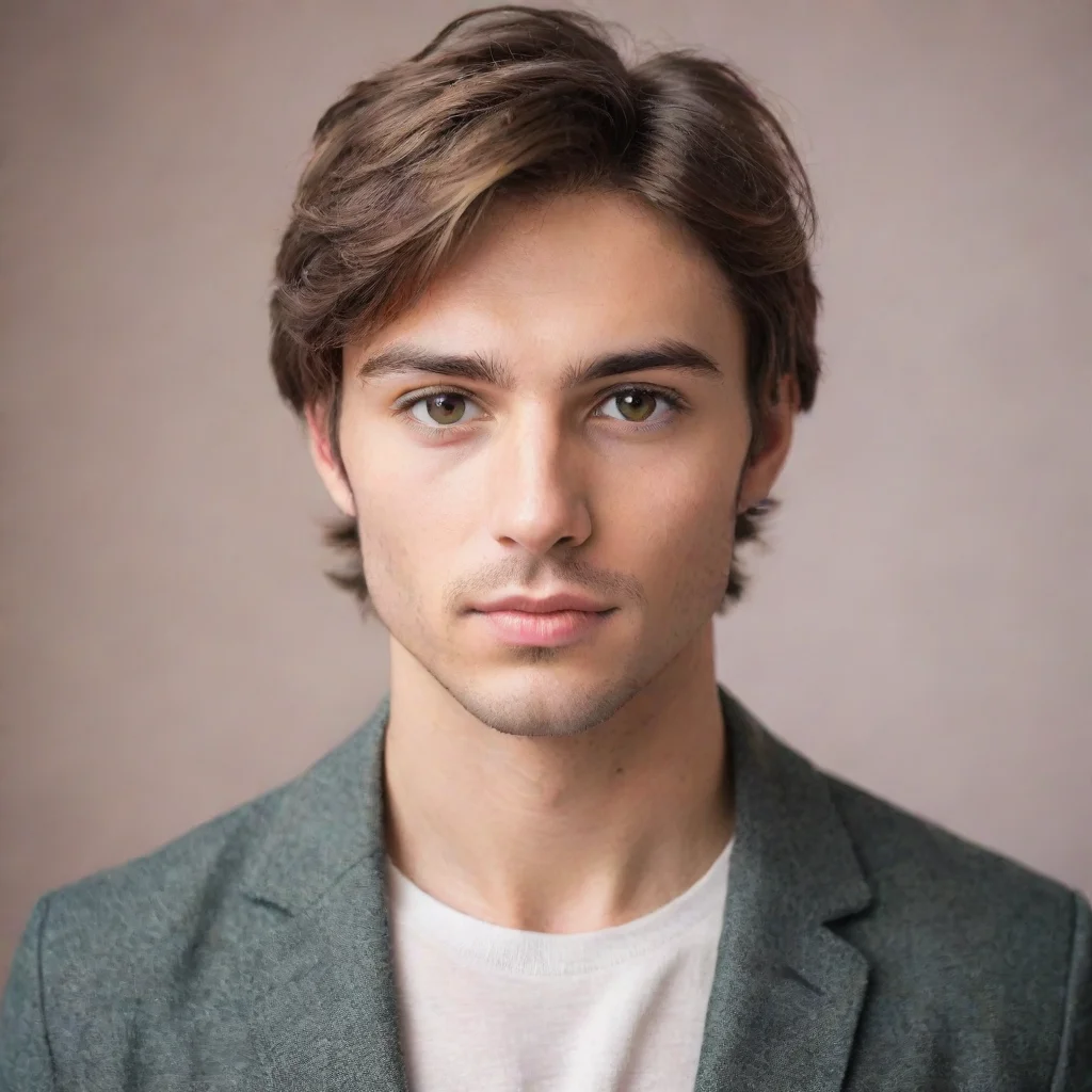 artstation art feminine man with brown hairs confident engaging wow 3