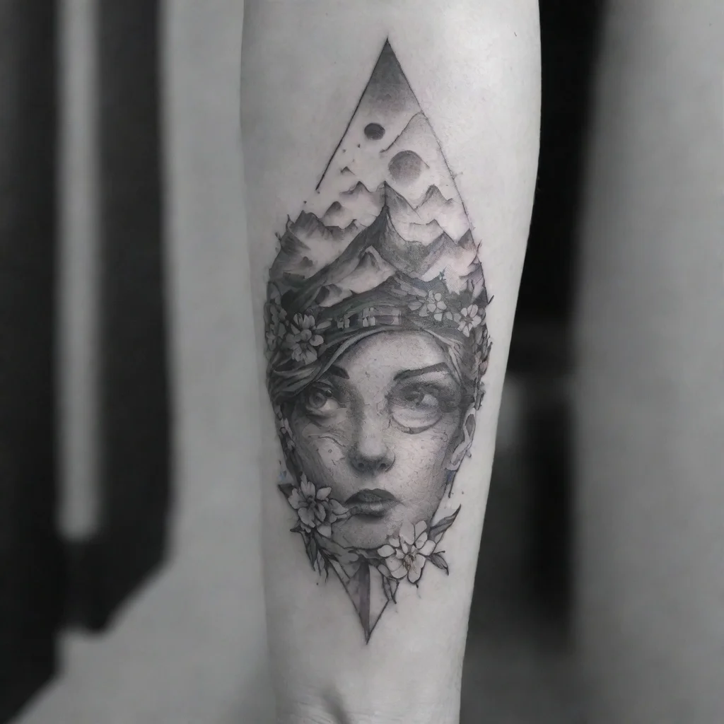 aiartstation art fine line black and white tattoo cinematic confident engaging wow 3