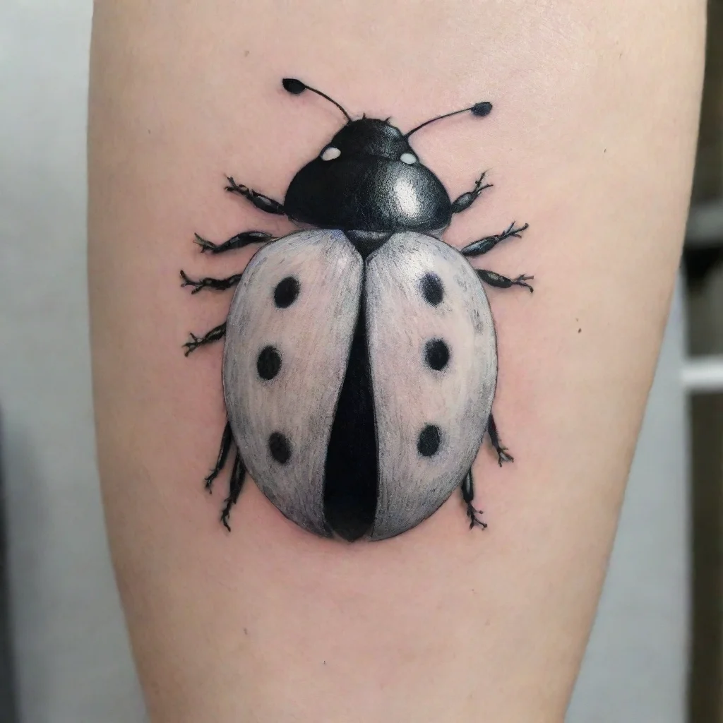 aiartstation art fine line black and white tattoo ladybug confident engaging wow 3