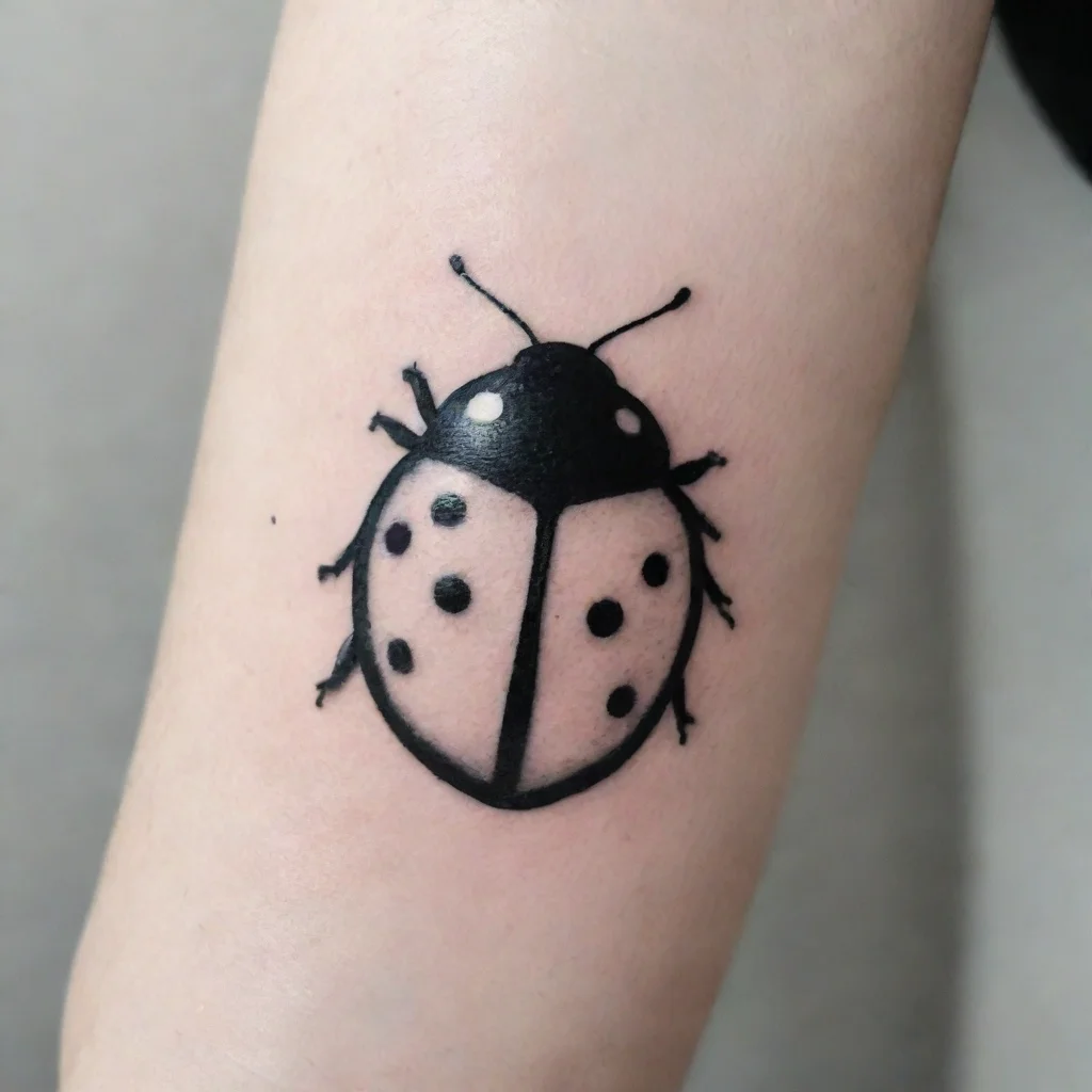 aiartstation art fine line black and white tattoo minimalistic ladybug confident engaging wow 3