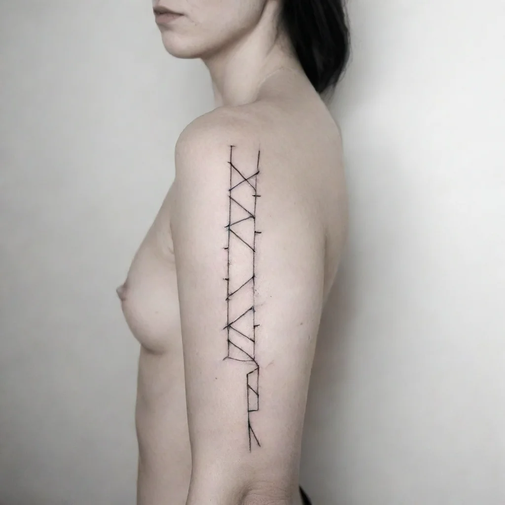 aiartstation art fine line black and white tattoo minimalistic woman confident engaging wow 3