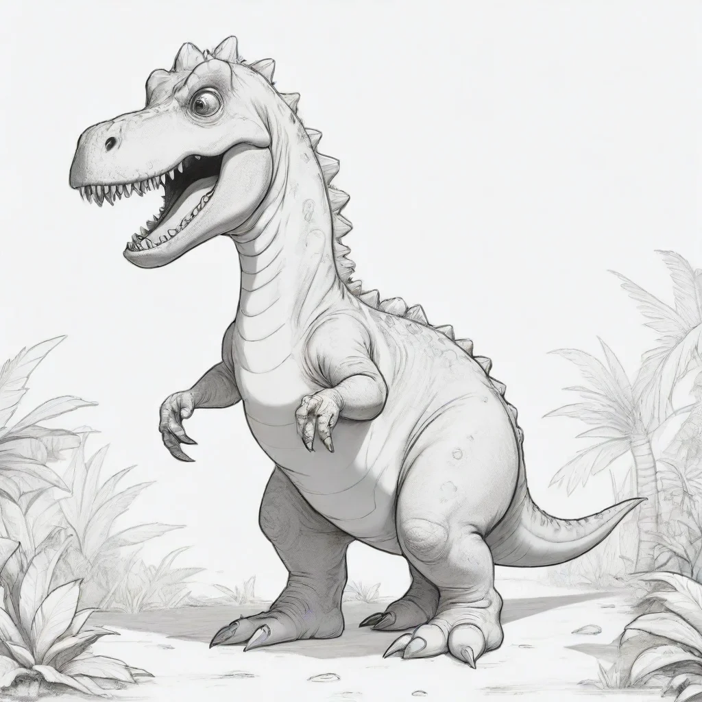 artstation art funny dinosaur lineart confident engaging wow 3